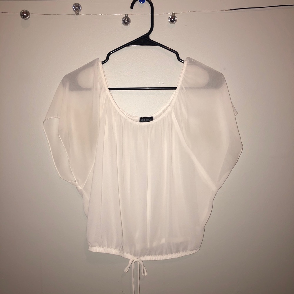 White sheer top